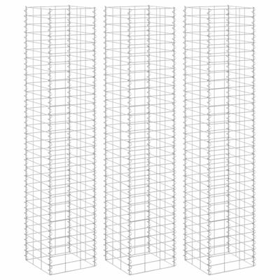 vidaXL Gabiónové vyvýšené záhony 3 ks 30x30x150 cm, železo