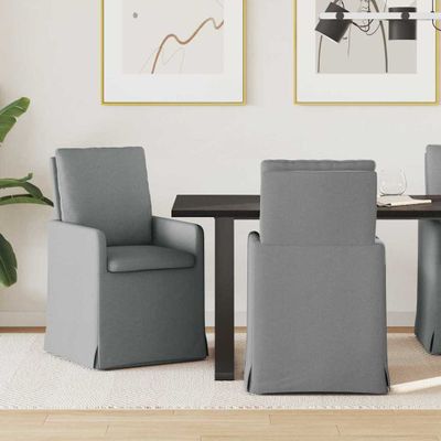 vidaXL Jedálenské stoličky 2 pcs Svetlosivá 57 x 67 x 98 cm látka