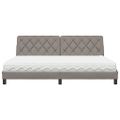 vidaXL Posteľ s matracom sivohnedá 200x200 cm látka