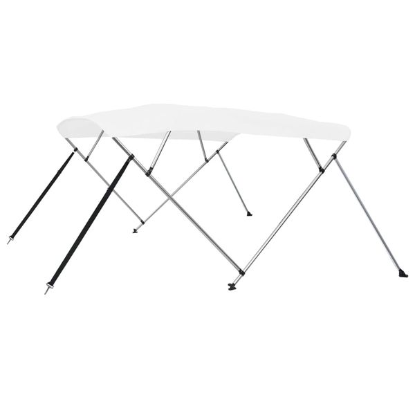 vidaXL Strieška Bimini so 4 oblúkmi, biela 243x180x137 cm