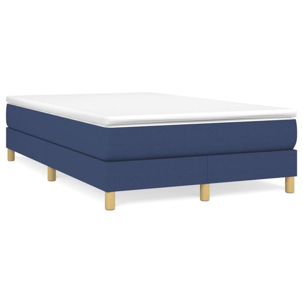vidaXL Boxspring posteľ s matracom modrá 120x190 cm látka