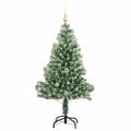 vidaXL Umelý vianočný stromček, snehom obalený, s LED svetlom 150 cm