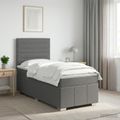 vidaXL Posteľ boxspring s matracom Tmavosivá 100 x 200 cm Látka