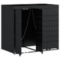 vidaXL Úložisko na 2 koše Wheelie Čierna 136 x 77,5 x 121,5 cm