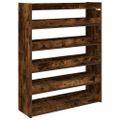 vidaXL Regál na topánky dymový dub 80x25x100 cm kompozitné drevo