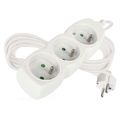 Predlžovací kábel 5 m / 3 zásuvky / biely / PVC / 1,5 mm2