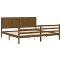 vidaXL Posteľný rám s čelom medovo-hnedý 200x200 cm masívne drevo