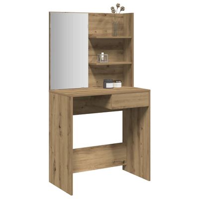 vidaXL toaletný stolík so zrkadlom Artisan Dub 74,5x40x141 cm