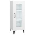 vidaXL Komoda biela 34,5x34x90 cm spracované drevo