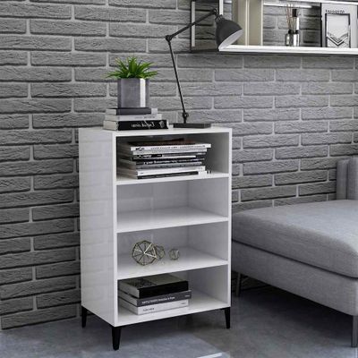 vidaXL Komoda, lesklá biela 57x35x90 cm, kompozitné drevo