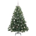 vidaXL Umelý vianočný stromček s 150 LED-i Zelená 150 cm PE a PVC