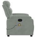 vidaXL Masážne sklápacie kreslo bledosivé zamatové