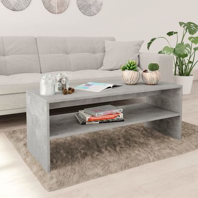 vidaXL Konferenčný stolík, betónovo sivý 100x40x40cm, kompozitné drevo