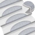vidaXL 15 ks Nášľapy na schody bledosivé 56x17x3 cm