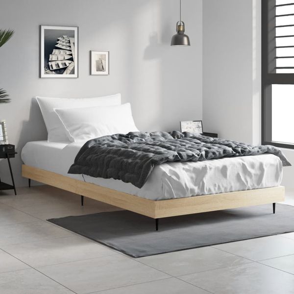 vidaXL Posteľný rám bez matraca dub sonoma 90x200 cm kompozitné drevo