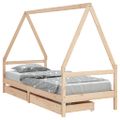 vidaXL Rám detskej postele so zásuvkami 80x200 cm masívna borovica