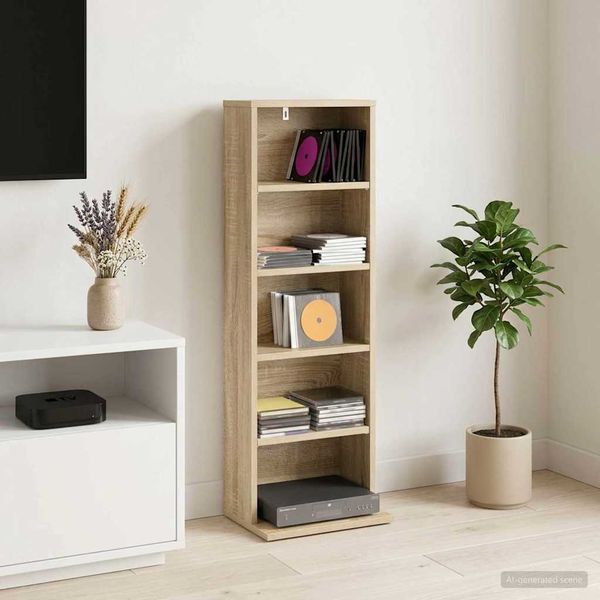 vidaXL CD Skrinka Dub sonoma 33 x 23,5 x 97,5 cm Kompozitné drevo