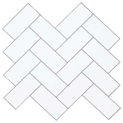 vidaXL Dlaždica herringbone 10 pcs Biela šedá 30 x 30 cm