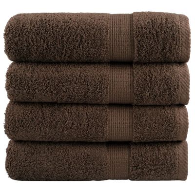 vidaXL Prémiové utierky na ruky SOLUND 4 ks hnedé 50x100 cm 600 g/m²