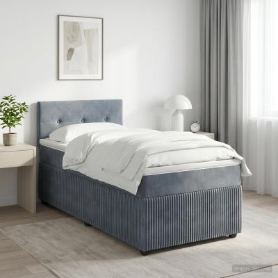 vidaXL Posteľ boxspring s matracom Tmavosivá 80 x 200 cm Zamat