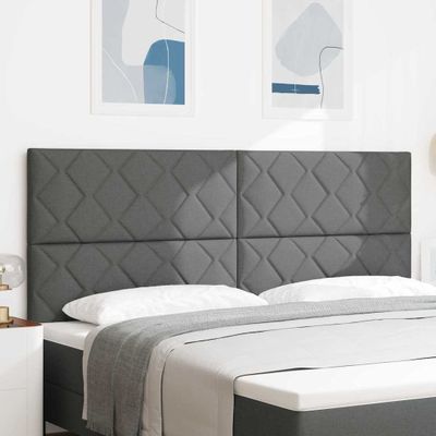vidaXL LED hlavová doska Biely 200 cm látka
