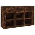 vidaXL Komoda dymový dub 100x30x59,5 cm spracované drevo