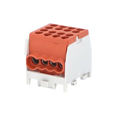 Svorkovnice rozbočovacia HLAK 25 1/6 M2, 100A, 1pól., AL/CU, IP20, hneda, na DIN /2080176
