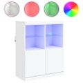 vidaXL Komoda s LED svetlami biela 81x37x100 cm