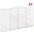 vidaXL Oblúkový gabionový kôš 3 ks 400x30x220/240cm pozinkované železo