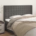vidaXL Čelo postele so záhybmi sivé 203x16x118/128 cm umelá koža