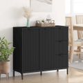 vidaXL Servírovacia skriňa Čierna 89,5 x 33 x 82 cm Kompozitné drevo