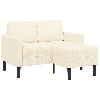 VidaXL 2-miestna pohovka s leňoškou Krémová v tvare L 125 cm Ľan