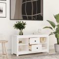 vidaXL TV skrinka biela 103x36,5x52 cm masívna borovica