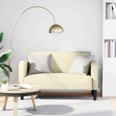 vidaXL Loveseat pohovka krémová 110 cm umelá koža