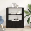 vidaXL Servírovacia skriňa Čierny dub 30 x 80 x 90 cm Kompozitné drevo
