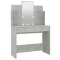 vidaXL Toaletný stolík s LED betónovo sivý 96x40x142 cm