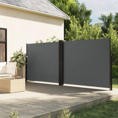 vidaXL Zaťahovacia bočná markíza, antracitová 160x600 cm