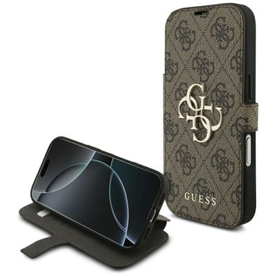 Puzdro Guess Book 4G Metal Logo pre iPhone 17 Pro hnedé