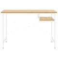 vidaXL Počítačový stôl, biely a svetlý dub 105x55x72 cm, MDF a kov