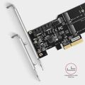 AXAGON PCES-SA4M2, PCIe řadič - 2x interní SATA 6G port + 2x SATA M.2 slot, ASM1164, SP & LP Řadič, PCIe 3.0 x2, pro 2x SATA III + 2x M.2 SSD 2230/2242/2260/2280, čipset ASMedia ASM1164, včetně low profile záslepky