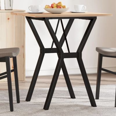 vidaXL Jedálenský stolík v tvare Y 70x70x75 cm borovica a oceľ