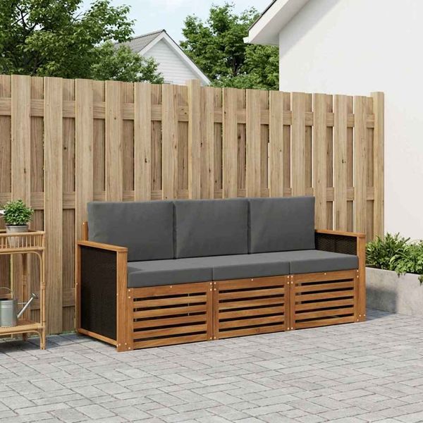 vidaXL Súpravy pohoviek s vankúšom 3 pcs Pevné akáciové drevo