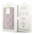 Puzdro Guess pre iPhone 15 Pro 6,1" GUHCP15LPSQSQSP ružové HC PU Quilted Metal Logo