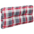 vidaXL Podložka na paletový nábytok, červené kocky 70x40x12 cm, látka