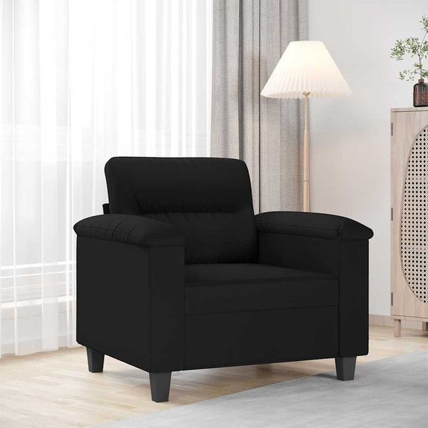 vidaXL Jednomiestna pohovka čierna 60 cm mikrovláknová látka