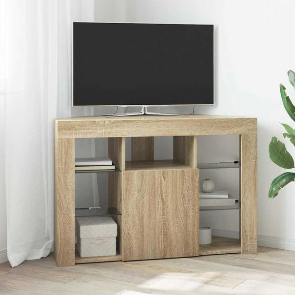 vidaXL Rohový LED TV kabinet Sonoma dub 100x40x68cm Kompozitné drevo