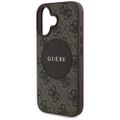 Guess HC MagSafe PU 4G Circle with Classic Logo case for iPhone 16 Brown