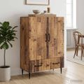 vidaXL Servírovacia skriňa so zásuvkou Staré drevo 66 x 34,5 x 95 cm