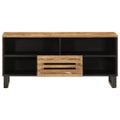 vidaXL TV skrinka 100x34x46 cm, surový mangový masív