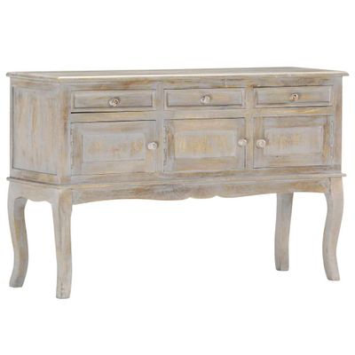 vidaXL Komoda šedá 110x35x75 cm masívne mangovníkové drevo